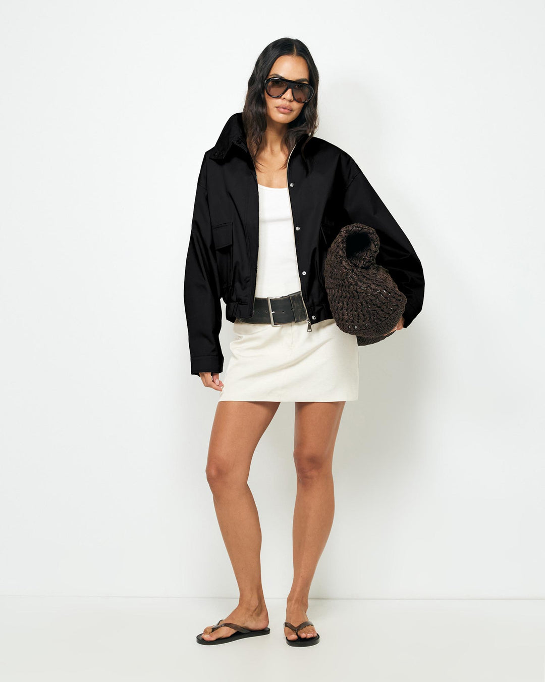 Agathe | Women's Funnel Neck Bomber Jacket