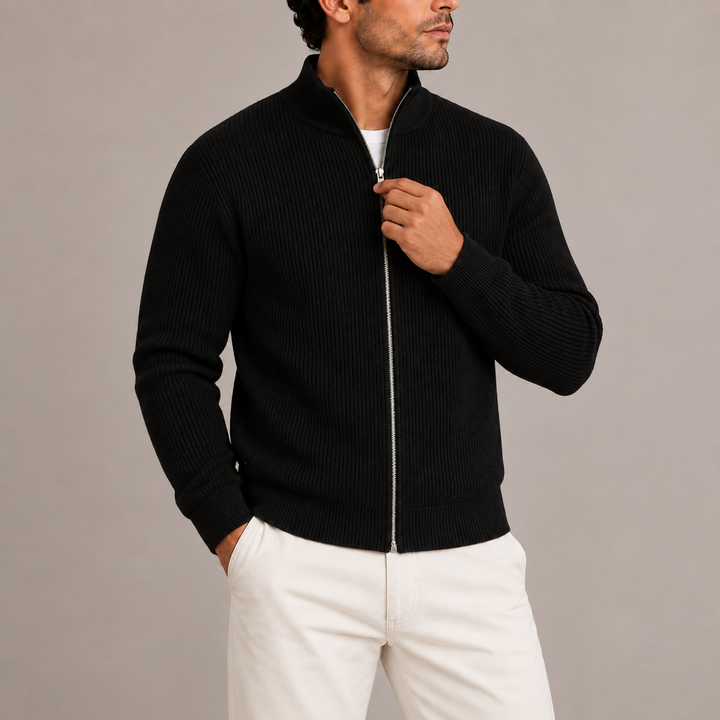 Wade | Men's Ribbed Full Zip Cardigan
