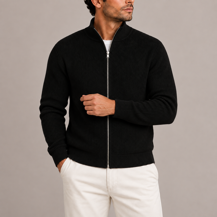 Wade | Men's Ribbed Full Zip Cardigan