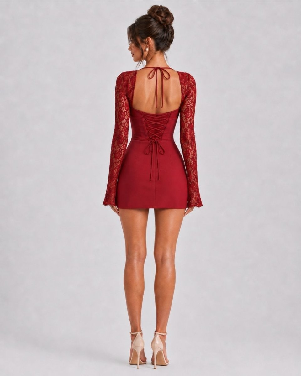 Amandine | Women's Floral Lace Mini Dress