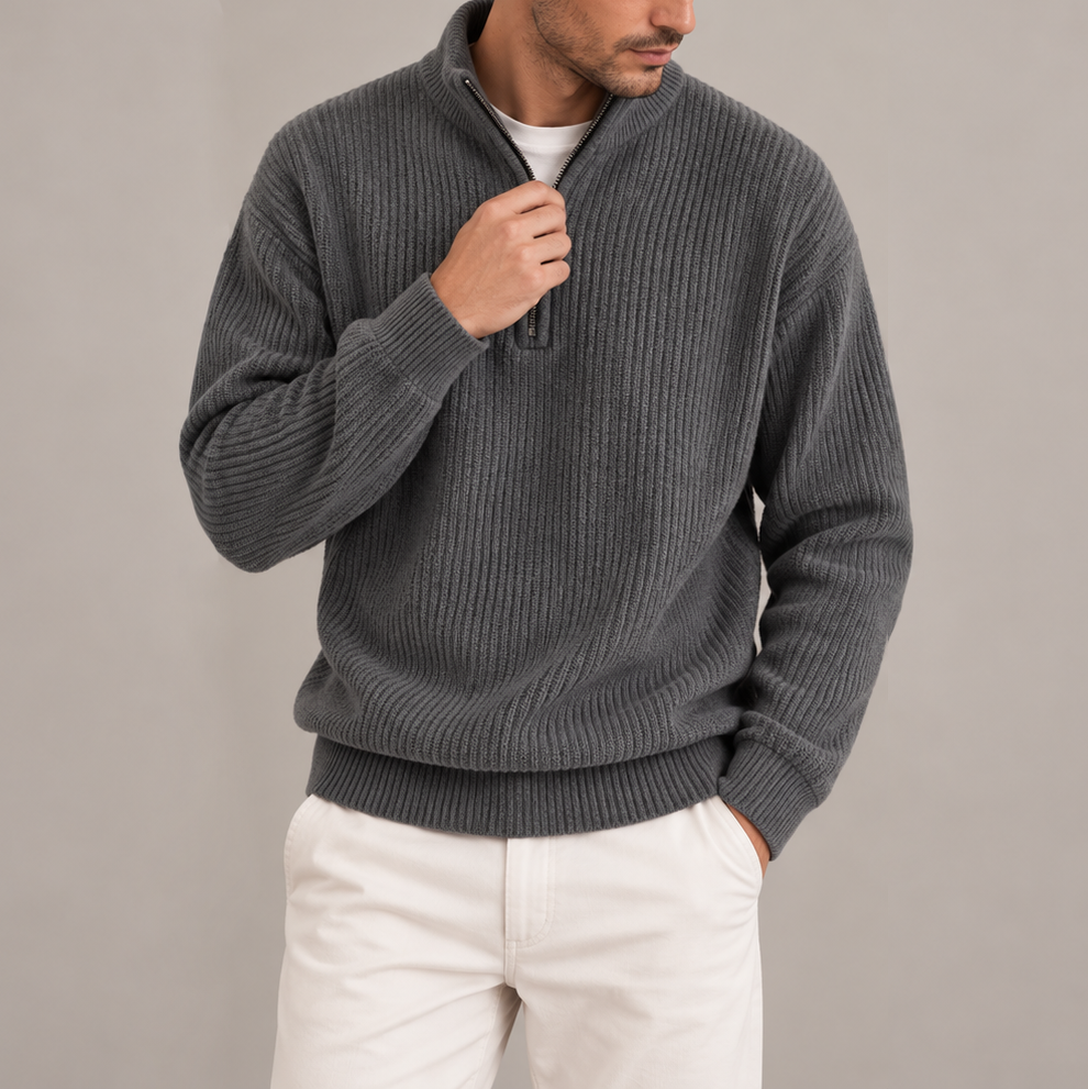 Marcus | Men's Corduroy Quarter Zip Jumper