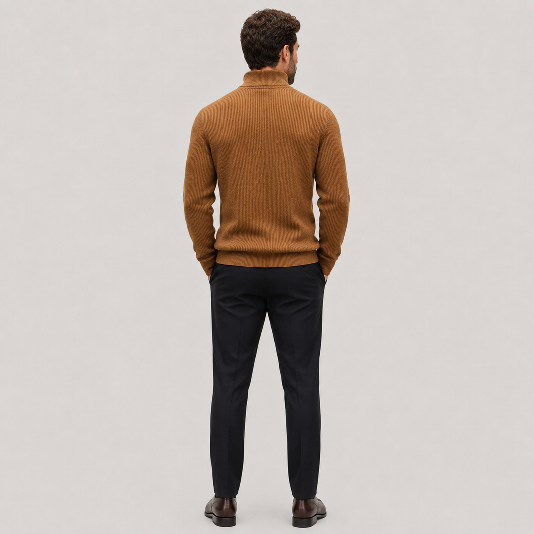 Caleb | Men's Ribbed Quarter Zip Sweater