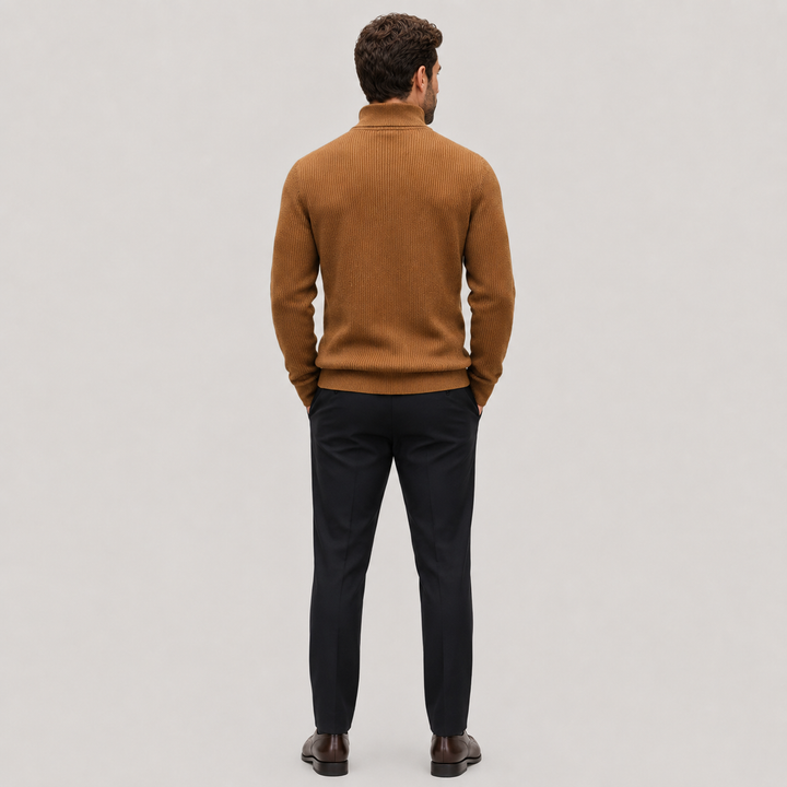 Caleb | Men's Ribbed Quarter Zip Sweater