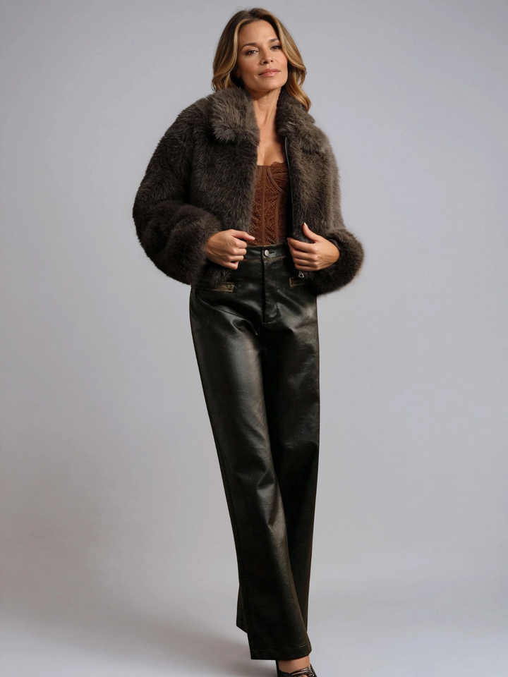 Fleur | Women's Cropped Faux Fur Jacket