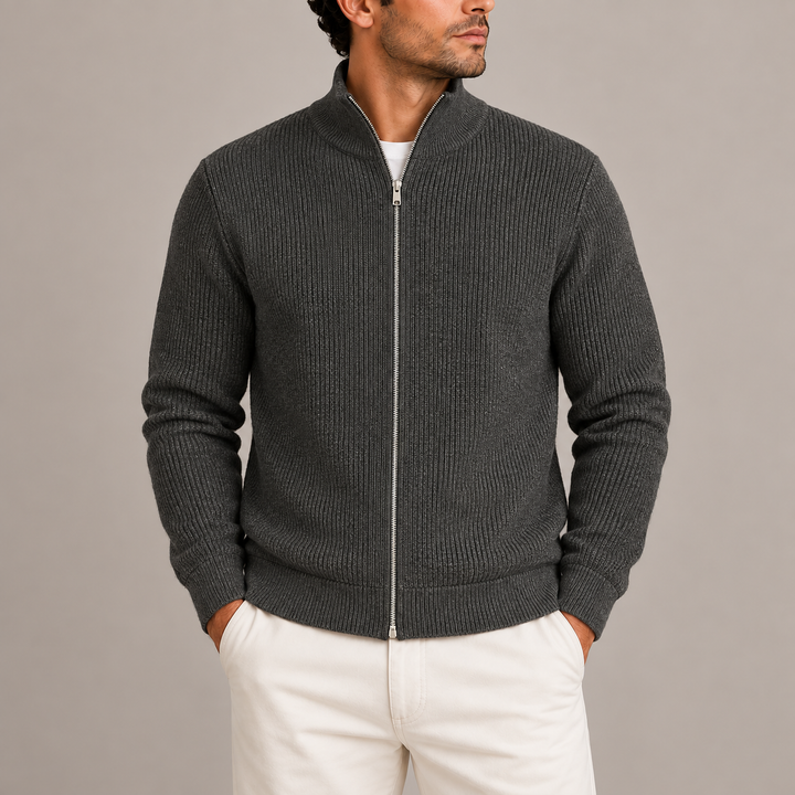 Wade | Men's Ribbed Full Zip Cardigan