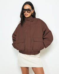 Agathe | Women's Funnel Neck Bomber Jacket