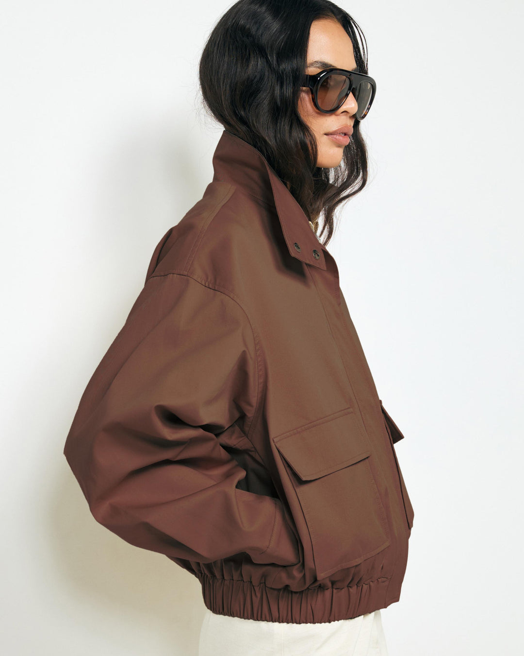 Agathe | Women's Funnel Neck Bomber Jacket
