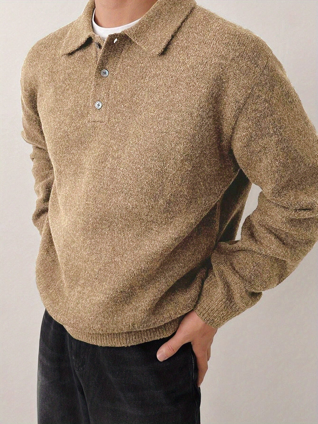 Cormac | Men's Long Sleeve Knit Polo Sweater