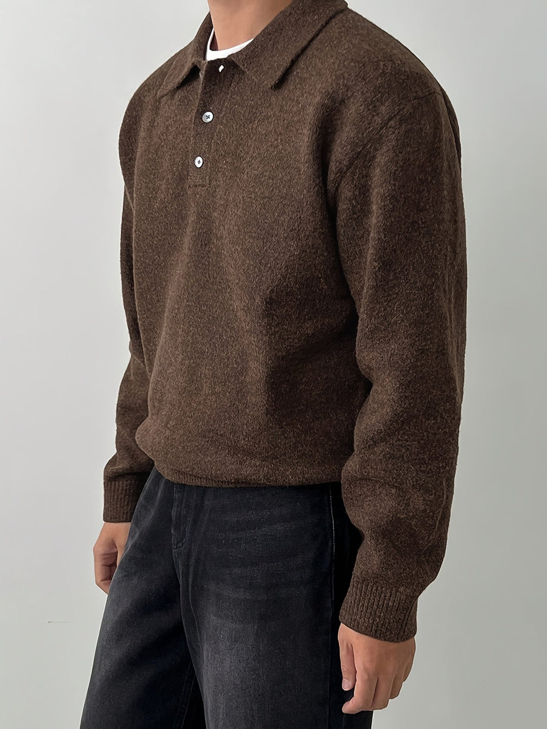 Cormac | Men's Long Sleeve Knit Polo Sweater