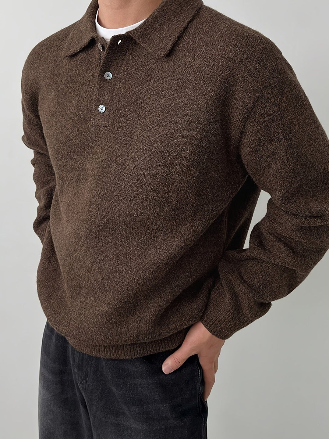 Cormac | Men's Long Sleeve Knit Polo Sweater