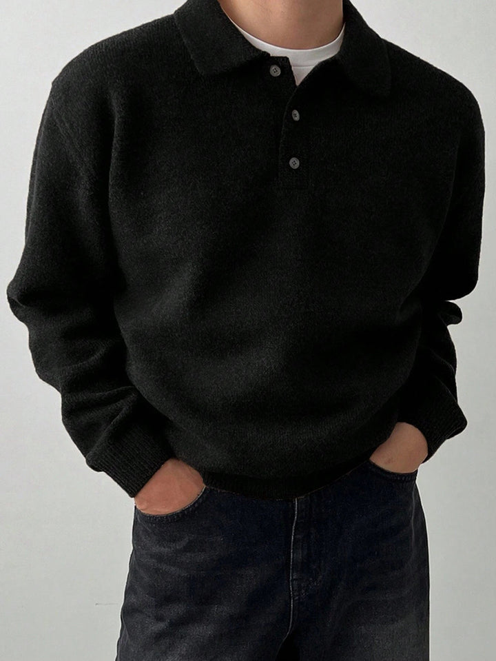 Cormac | Men's Long Sleeve Knit Polo Sweater