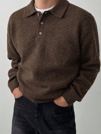 Cormac | Men's Long Sleeve Knit Polo Sweater