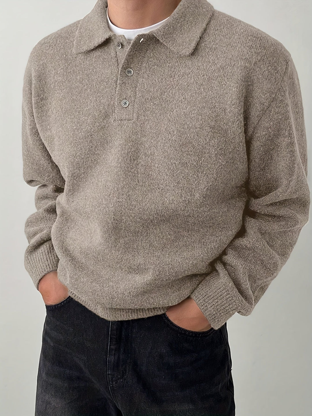 Cormac | Men's Long Sleeve Knit Polo Sweater