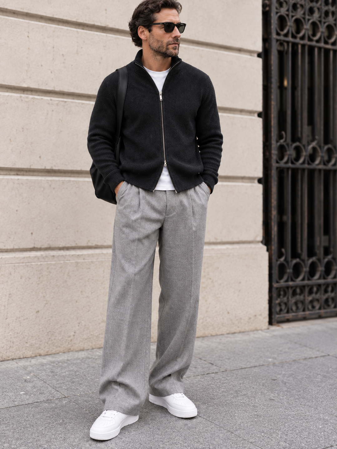 Emmett | Men's Stand Collar Full-Zip Knit Sweater