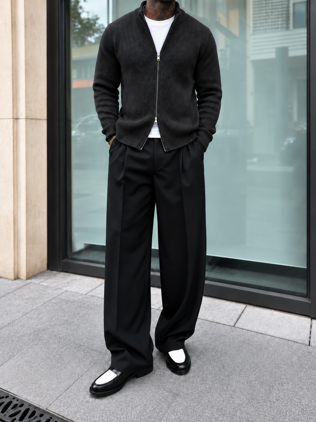Emmett | Men's Stand Collar Full-Zip Knit Sweater