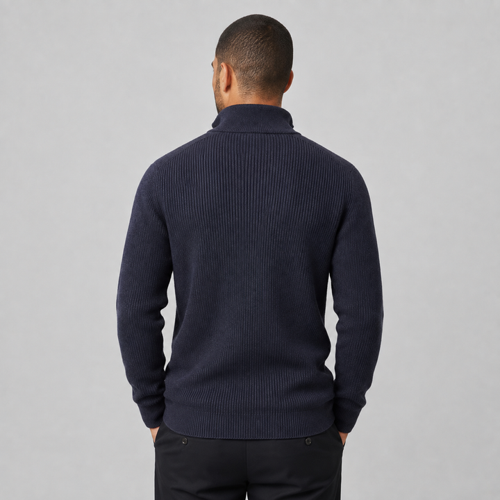 Caleb | Men's Ribbed Quarter Zip Sweater