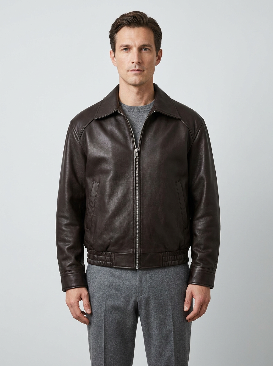 Theo | Men's Faux Leather Bomber Jacket