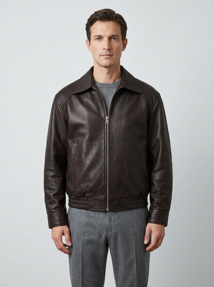 Theo | Men's Faux Leather Bomber Jacket