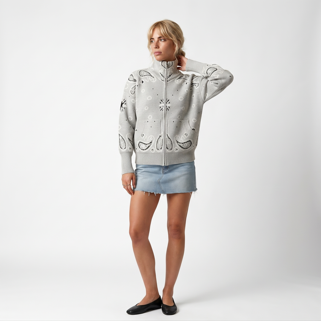 Cleo | Women's Zip Turtleneck Cardigan