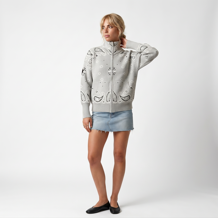 Cleo | Women's Zip Turtleneck Cardigan