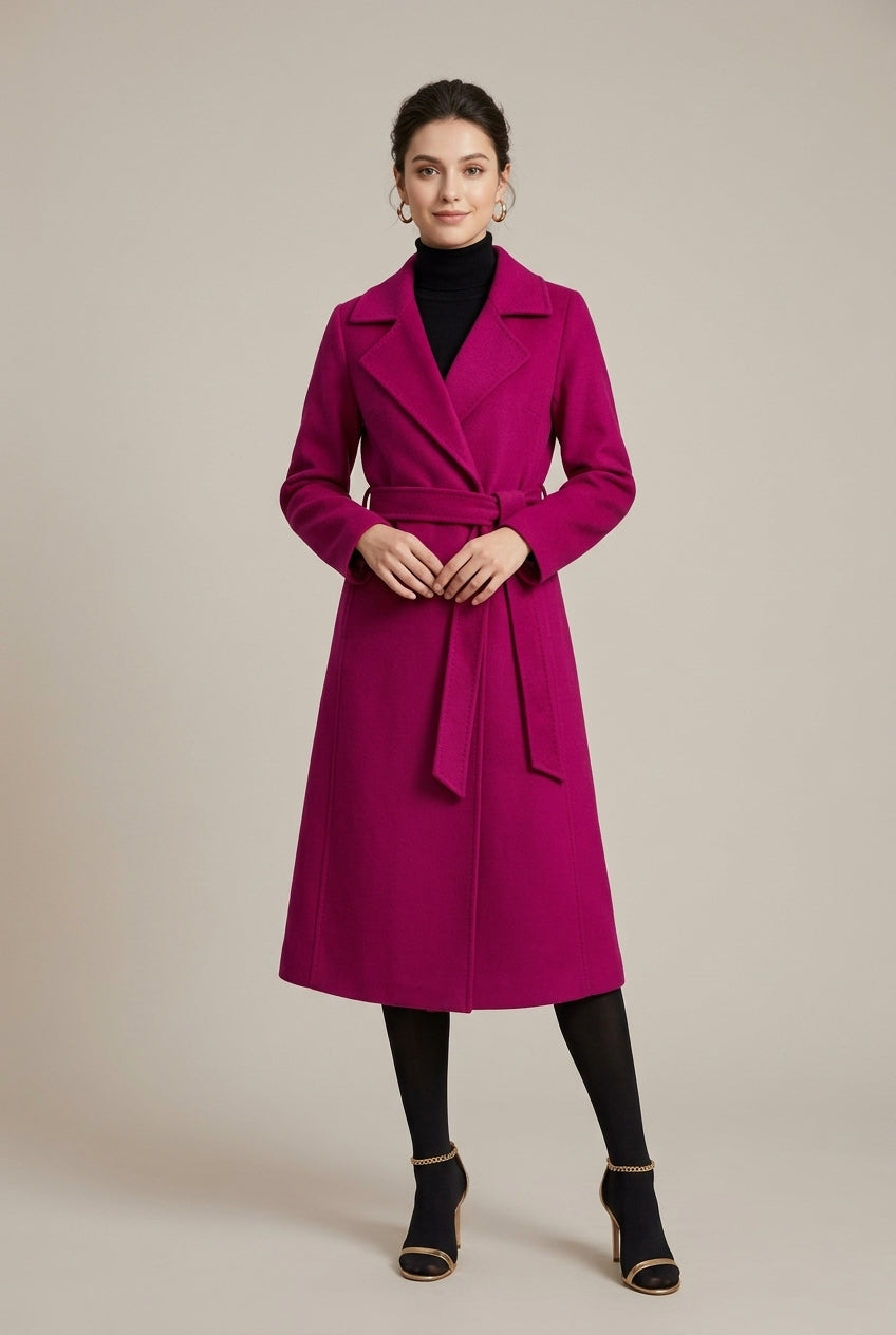 Marcella | Women's Belted Wool Wrap Coat