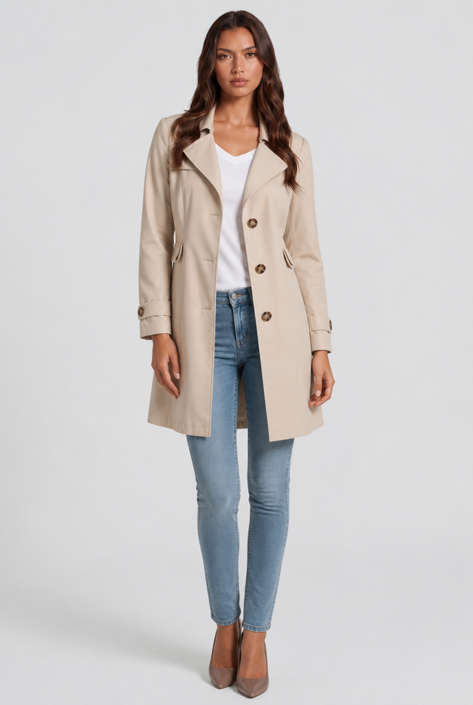 Edith | Women's Cotton Buttoned Trench Coat