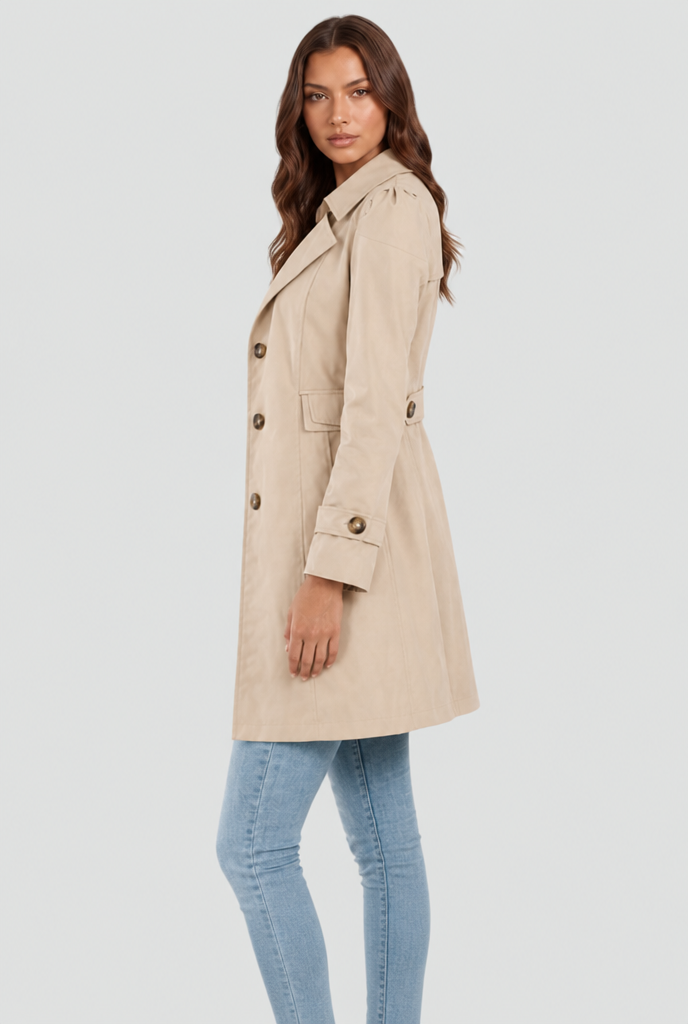 Edith | Women's Cotton Buttoned Trench Coat