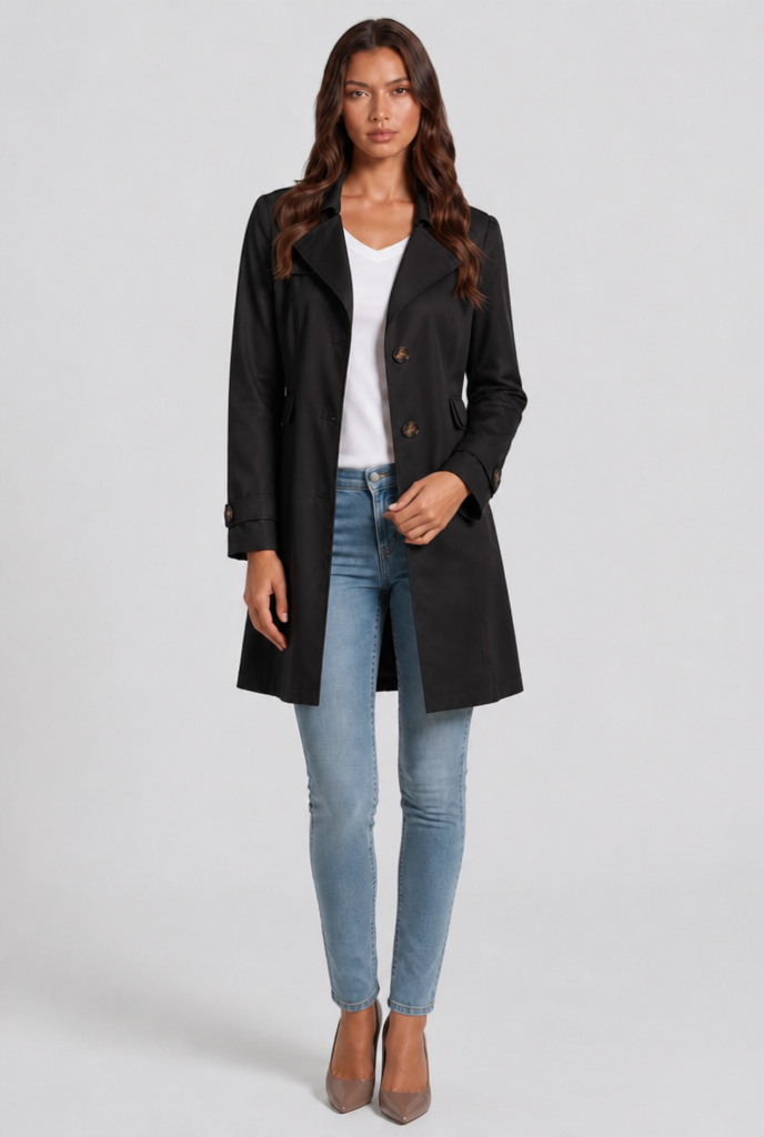 Edith | Women's Cotton Buttoned Trench Coat