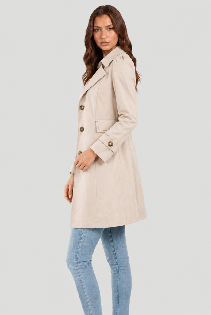Edith | Women's Cotton Buttoned Trench Coat