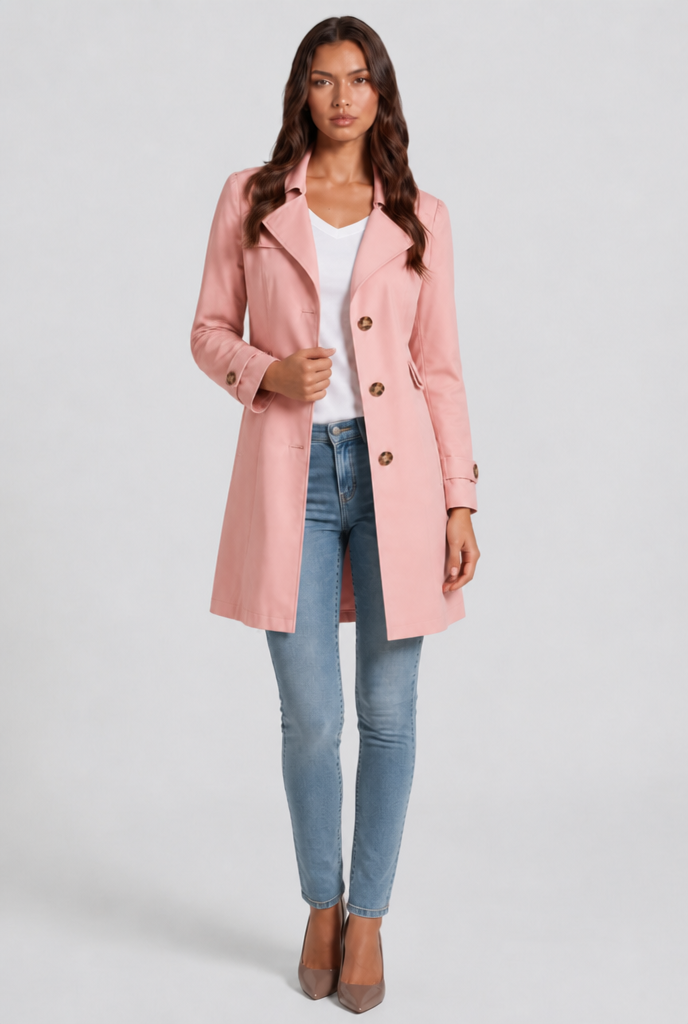 Edith | Women's Cotton Buttoned Trench Coat