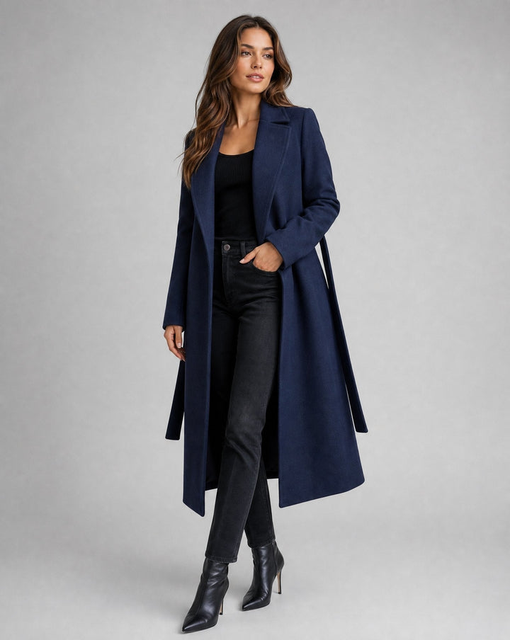 Delilah | Women's Belted Wool Blend Trench Coat