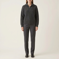 Greta | Women's Rib Knit Zip Up Sweater