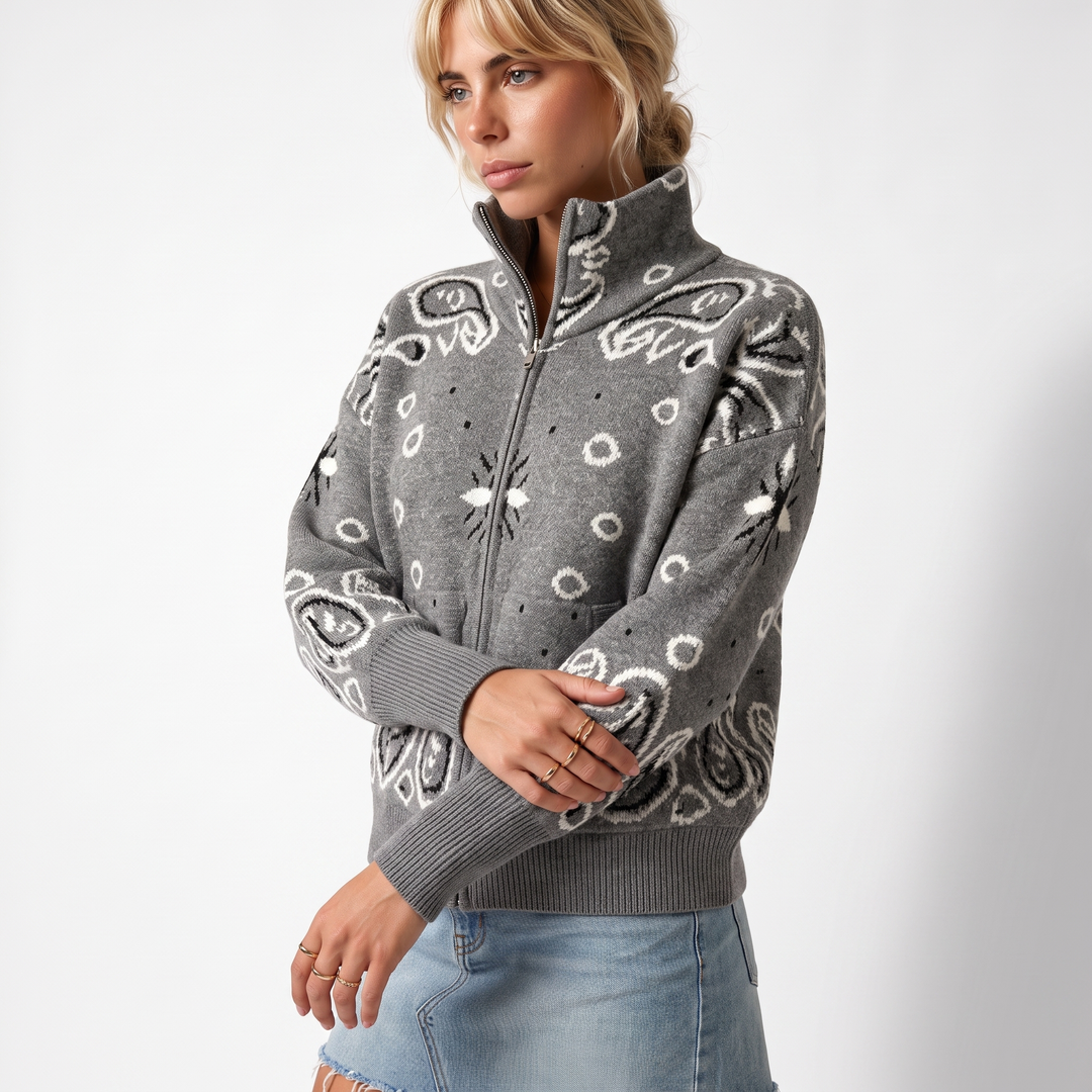 Cleo | Women's Zip Turtleneck Cardigan