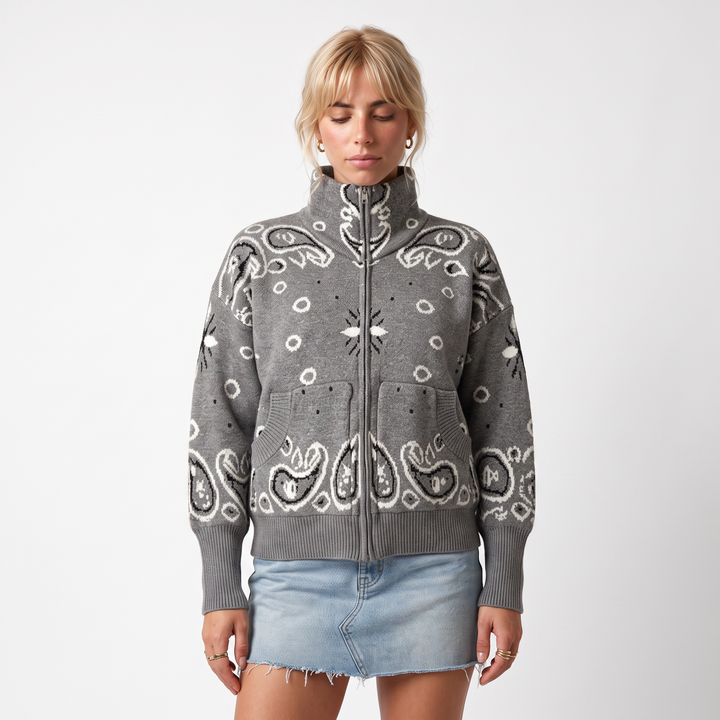 Cleo | Women's Zip Turtleneck Cardigan
