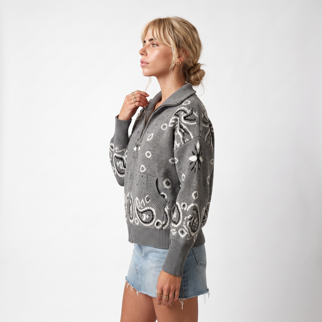 Cleo | Women's Zip Turtleneck Cardigan