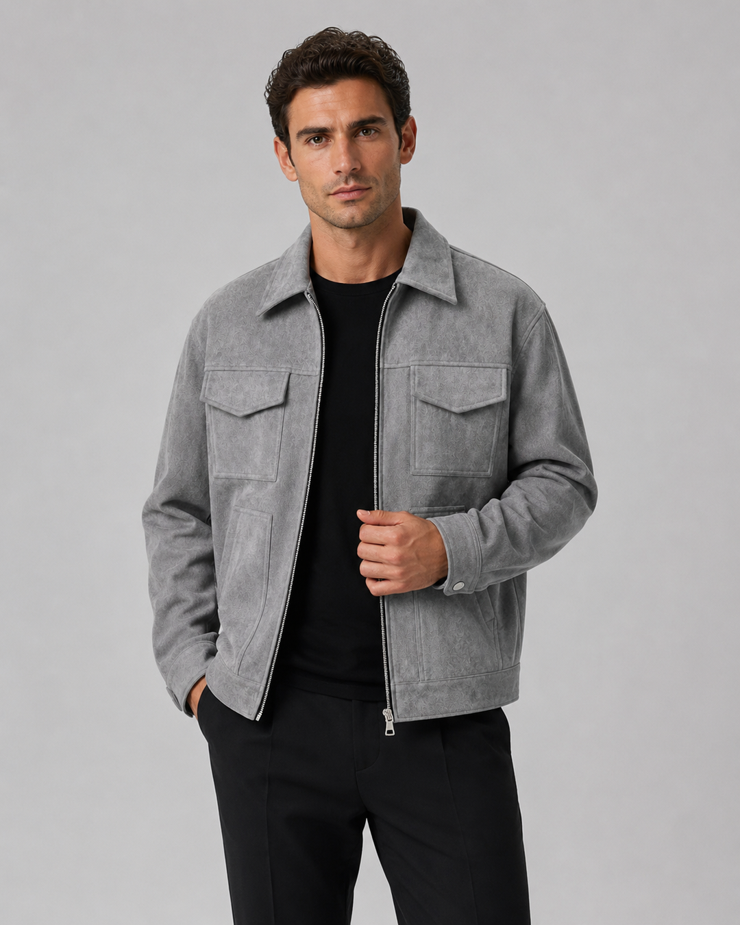 Jasper | Men's Suede Utility Jacket
