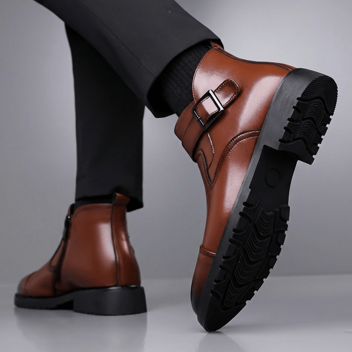 Victor | Men's Buckle Cap-Toe Ankle Boots