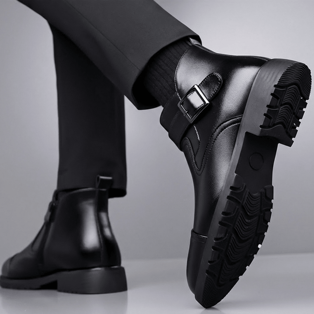 Victor | Men's Buckle Cap-Toe Ankle Boots