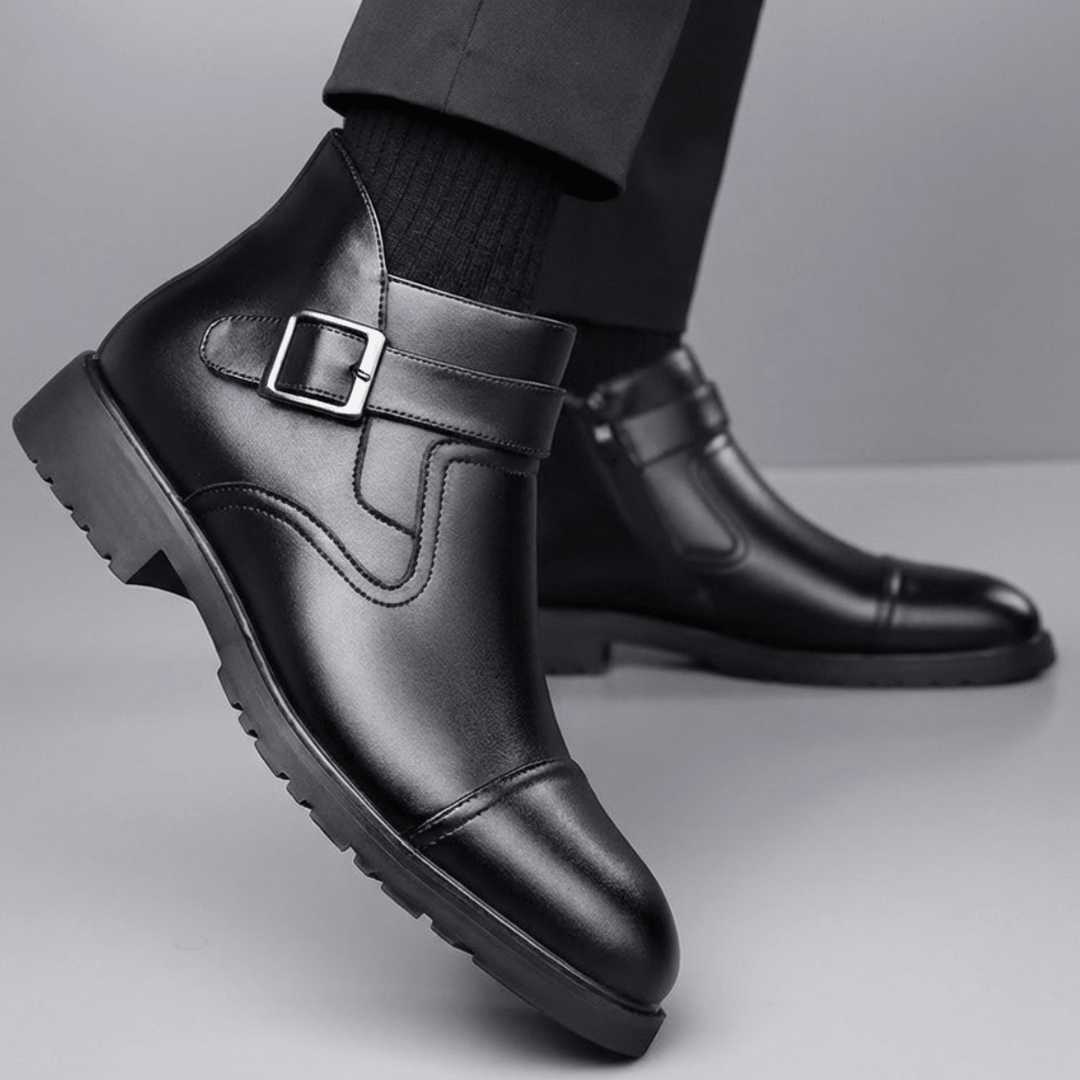 Victor | Men's Buckle Cap-Toe Ankle Boots
