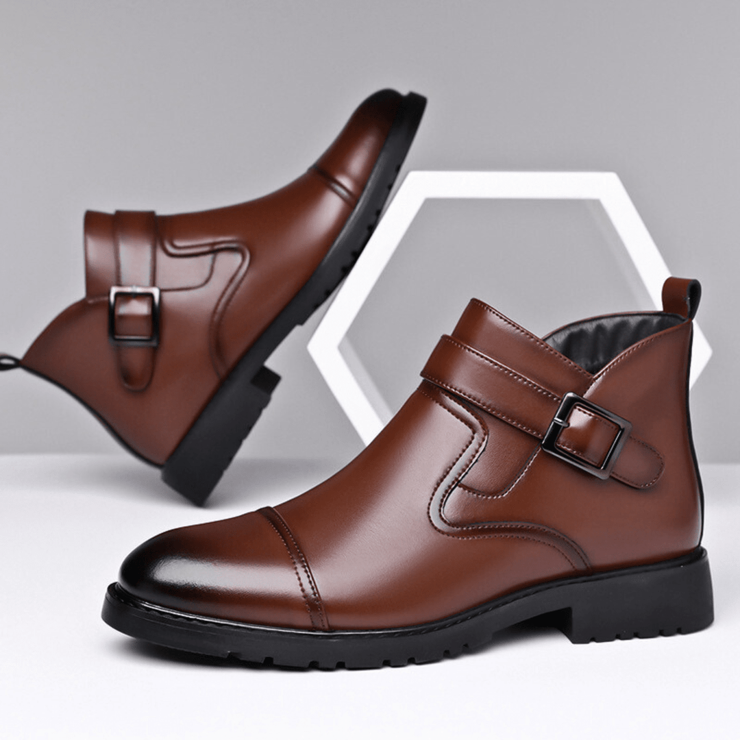 Victor | Men's Buckle Cap-Toe Ankle Boots