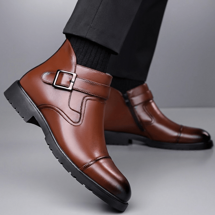 Victor | Men's Buckle Cap-Toe Ankle Boots