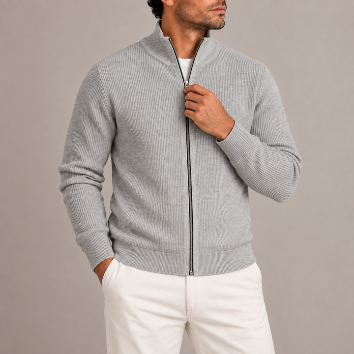 Wade | Men's Ribbed Full Zip Cardigan