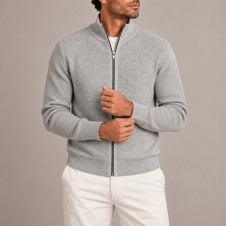 Wade | Men's Ribbed Full Zip Cardigan