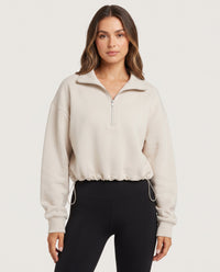 Sloane | Women's Cropped Half-Zip Sweatshirt