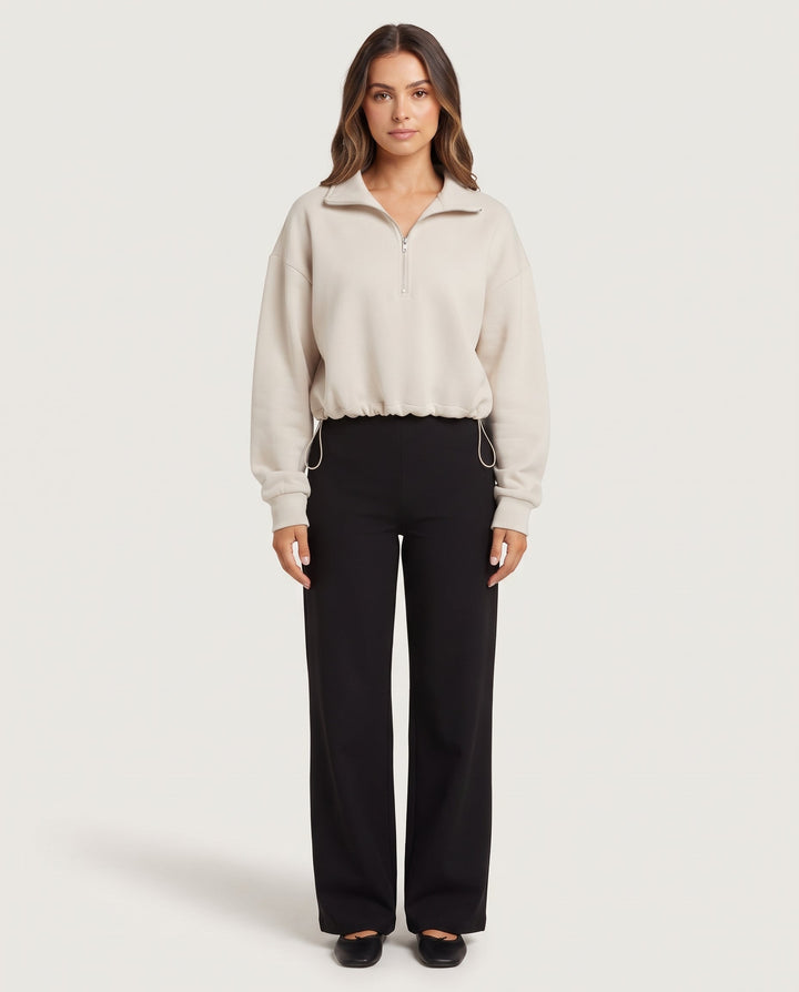 Sloane | Women's Cropped Half-Zip Sweatshirt