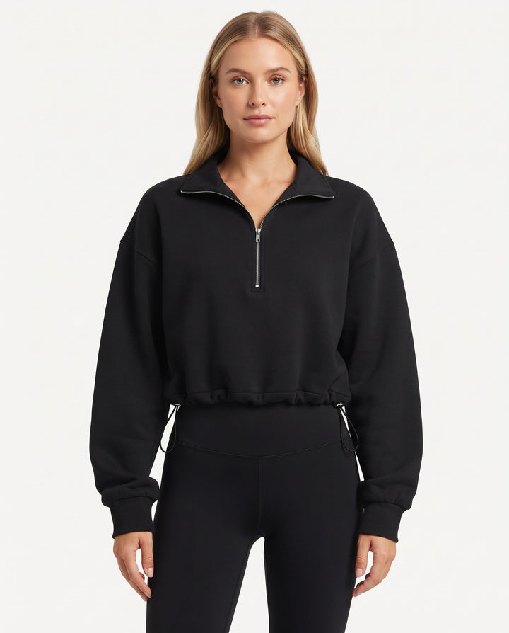 Sloane | Women's Cropped Half-Zip Sweatshirt