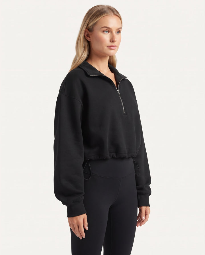 Sloane | Women's Cropped Half-Zip Sweatshirt