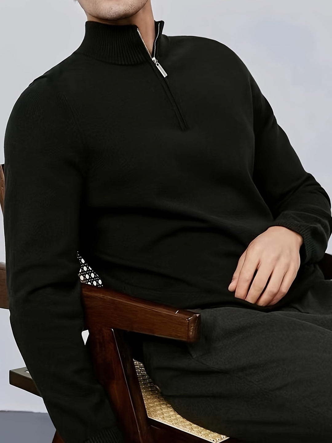 Lucien | Men's Half Zip Funnel Neck Sweater