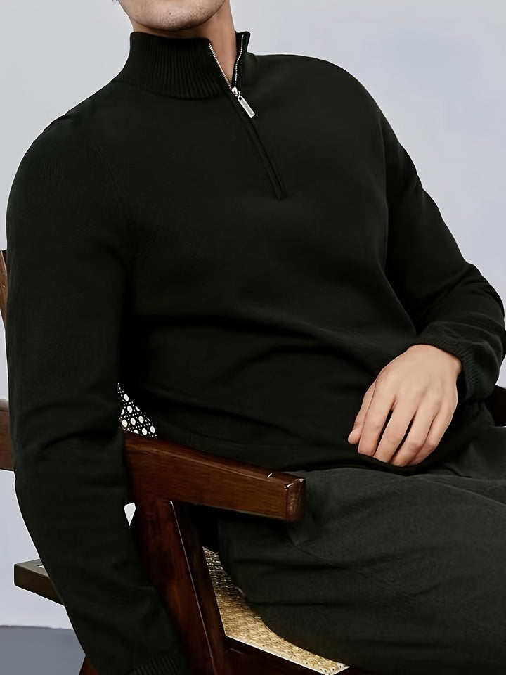 Lucien | Men's Half Zip Funnel Neck Sweater