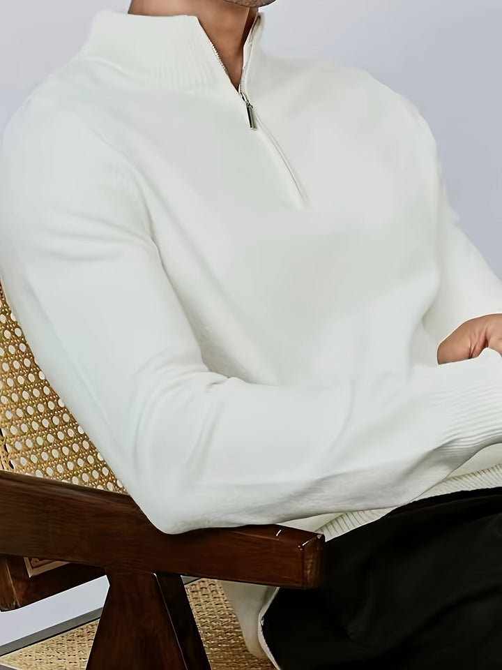 Lucien | Men's Half Zip Funnel Neck Sweater